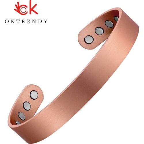 Magnetic Bracelet Copper Classic Style Cuff Adjustable Bangles Femme Health Arthritis Healing Copper Bracelets for Men 8 magnets