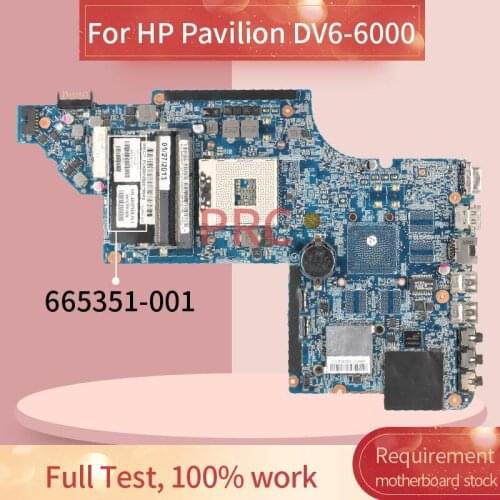 665351-001 665351-501 For HP Pavilion DV6-6000 Notebook Mainboard 11A39-2 HM65 DDR3 Laptop motherboard