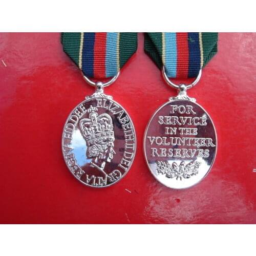 Low price Custom plated silver award medals hot sale medal ribbons cheap high quality oem silver British Service Medal