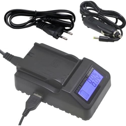 Mini Travel LCD Fast Charger with USB Port for Canon BP-208 BP-308 BP-315 BP-214 HV10 HR10 IXy DVM5 MVX4i Optura 600 DC50 DC51
