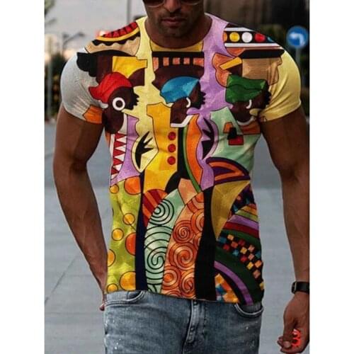 Mens Plus Size Vintage Short Sleeve T Shirts 2021 Streetwear Summer Printed New Fashion Harajuku Print O neck Tshirts For Men