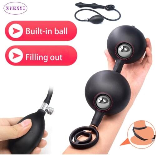 Inflatable Anal Vibrator For Adult G- Spot Stimulator Anal Dilator Big Dildo Anal Plug Sex Toy For Men Prostate Massager