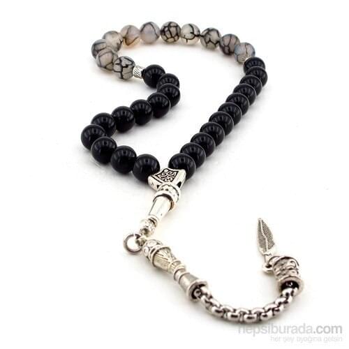 Solfera Ant Agate And Onyx Natural Stone Rosary Ts552 male ıslam turk Turkey Muslim Ottoman Kayi length zıkır prayer quality gift