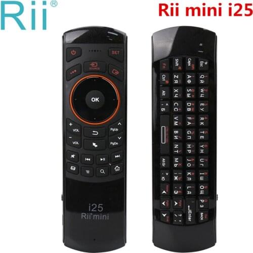 [Genuine] Rii i25 2.4G Mini Wireless Russian English Keyboard Air Fly Mouse High Quality for PC HTPC Smart Android TV Box x96max