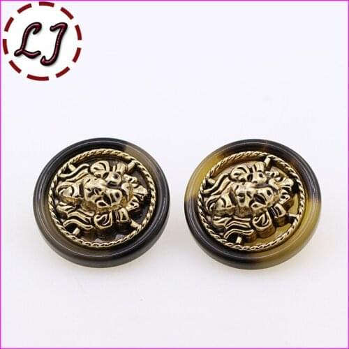 Free shipping 10pcs/lot resin zinc alloy metal combined buttons plating button clothing sewing accessories 15mm-22.5mm JS055