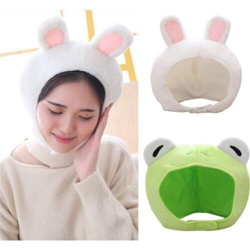 Frog Hat Scarf Cap Ear Beanie Skull Headwear Novelty Party Dress up Cosplay Costume Winter hat Outdoor windproof Cute Plush