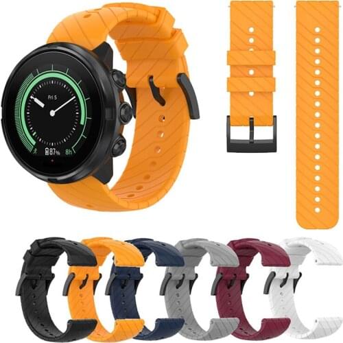 24mm Silicone Watchband For Suunto 9 / 9 Baro / D5 Wristband For Suunto Spartan Sportsmart watch strap Replacement bracelet