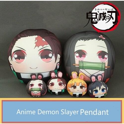 Cute Anime Demon Slayer Plush Keychain Kimetsu No Yaiba Kamado Nezuko Trendy Hanging Ornament Bag Decor Pillow Doll Toys Gifts
