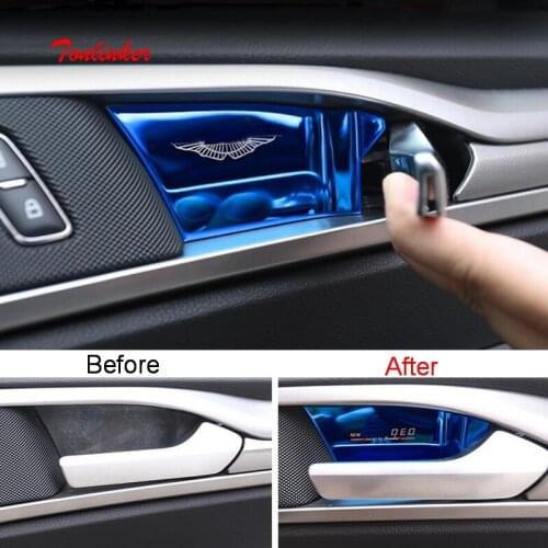 Tonlinker Interior Car door Handle bowl Cover stickers For Ford Mendeo 2013-19 Car styling 4 pcs Stainless steel Cover stickers