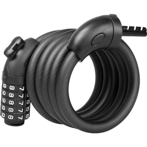 Bike Lock 5 Digit Code Combination Bicycle Security Lock 1500 Mm X 12 Mm Steel Cable Spiral Bike Cycling Bicycle Lock