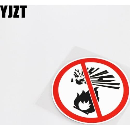 YJZT 11CM*11CM Inflammables And Explosives Strictly Prohibited Car Sticker Decal PVC Accessories 13-0091