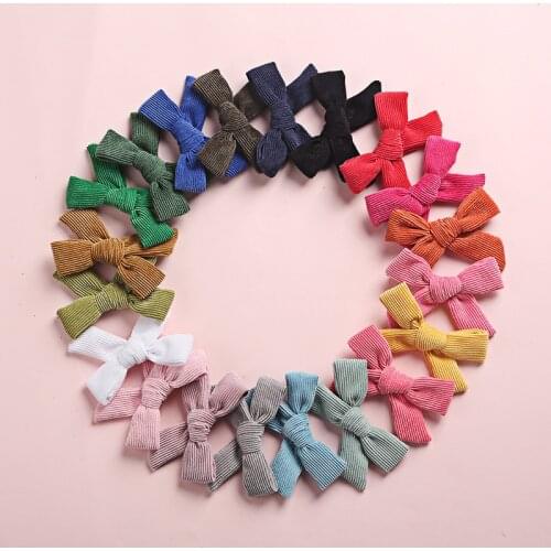 Baby Girl Hair Clips Bows Children Corduroy Barrette Kids Spring Summer Vintage Hairpins Toddler Party Hairgrips Duckbill Clip