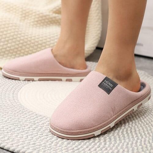 Women Winter Warm Slip On Flat Slippers Ladies Plush Furry Shoes Fashion Couple Home Shoes Female Comfort Footwear Winter Shoe