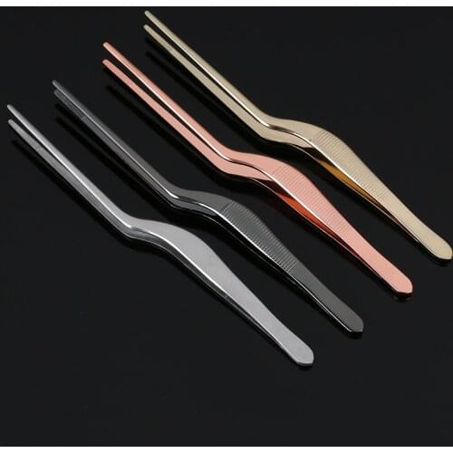 1PC Stainless Steel Tweezers Plating Chef Food Tweezer BBQ Clip Seafood Barbecue Tongs Serving Presentation Kitchen Tool