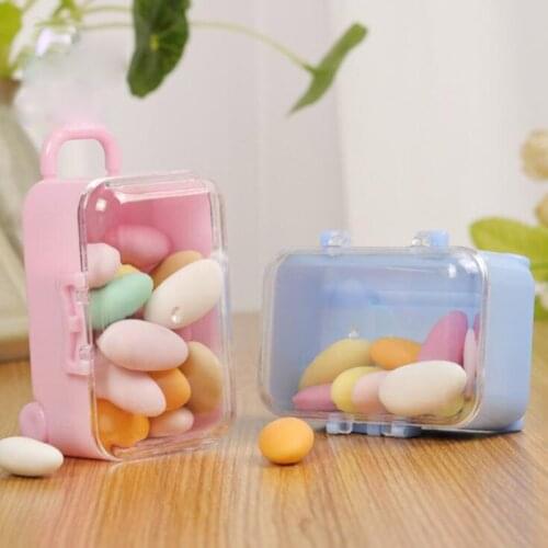 12pcs Mini Suitcase Candy Box Sweets Container Wedding Favors Baby Shower Party Gift Supplies