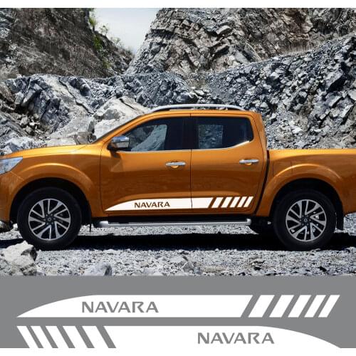 2PCS Car Stickers Door Side Skirt Stripes Graphic Vinyl Decals For Nissan Navara NP300 D40 Nismo JDM Auto Body Decor Accessories