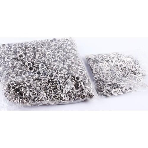 2000sets 8MM COPPER Bright black silver metal eyelets buttons clothes accessory short