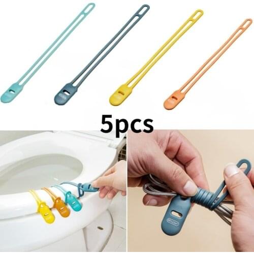 5pcs Portable Toilet Seat Handle Lifter Toilet Lifting Device Toilet Lid Handle Lifter USB Bundle Wire Winder Winding Supplies