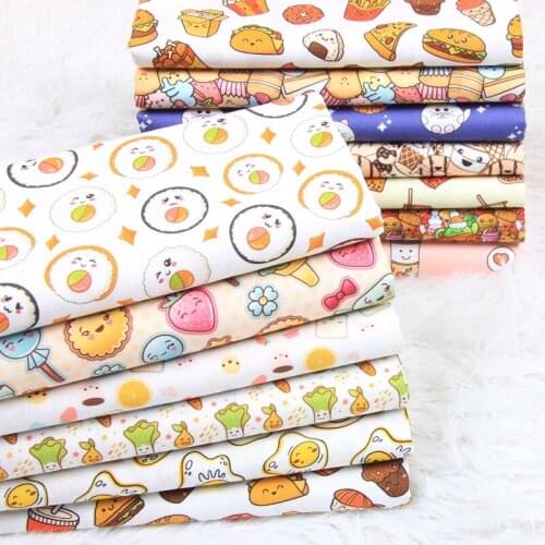50*110cm Cotton Fabric Lovely Food Printed Fabric Handmade Diy Dress Baby Clothes Fabric Patchwork Cloth DIY Sewing Quilting