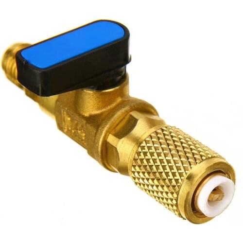 R410a R134a HVAC A/C Straight Ball Valve Adapter Tool Household Shut Off Valve For 1/4" Male and Female SAE Refrigerant