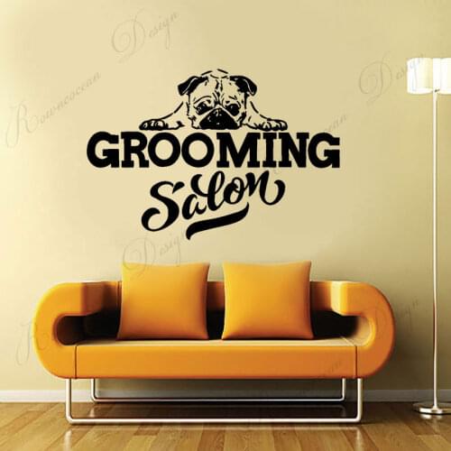 Purity Dog Pet Grooming Salon Wall Stickers Vinyl Home Decor Pet Shop Window Decals Interior Art Removable Wallpaper 4287