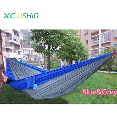Double Person Camping Hammock Parachute Portable Outdoor Hammock for Camping Fishing Picnic Beach Garden Sleeping Easy Promotion