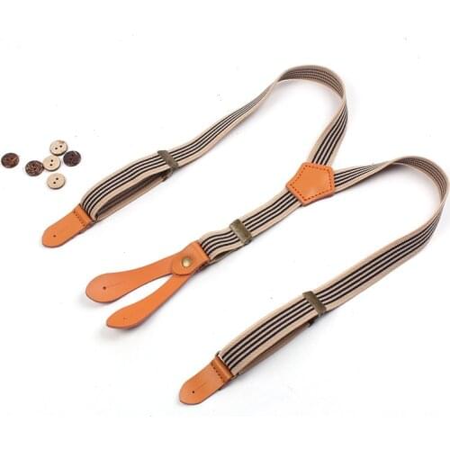 New Style Y Back Women Men Elastic Striped Suspenders Strap with 4 Button Holes Adjustable Pants Braces for Unisex Accessories