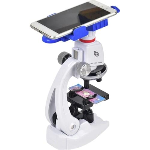 100X 400X 1200X Microscope Compound LED Student Science Lab Kit With Phone Holder Tools