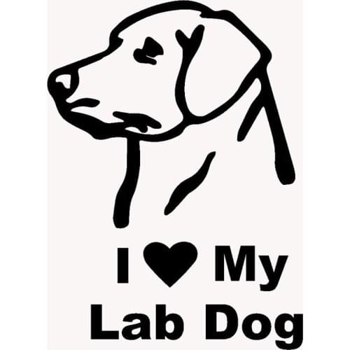 I Love My Lab Dog Hand-carved Cute Labrador Pet Animals Funny Car Sticker for Window SUV Door Laptop Kayak Vinyl Decal