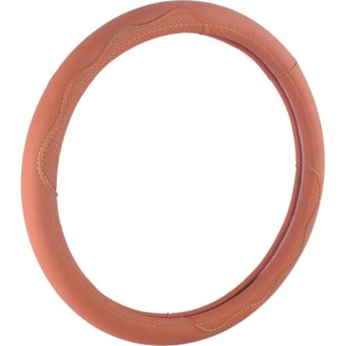 PU Leather Sport Style Car Steering Wheel Cover 38cm Universal Cover Case For BMW Audi Hyundai Honda BMW Mazda VW etc Orange