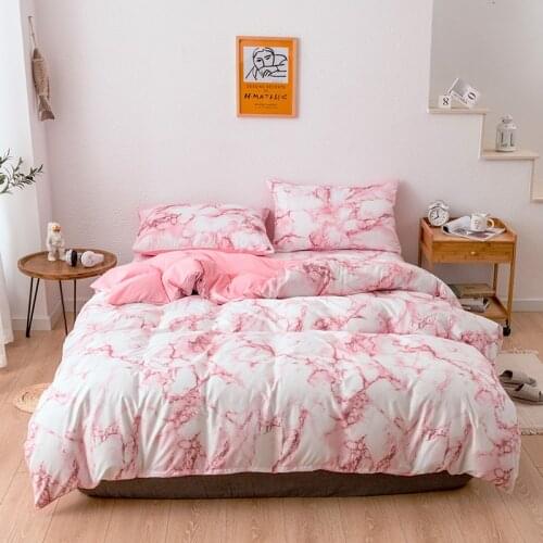 Marble Pattern Bedding Set Solid Colors Duvet Cover 2/3 Piece Set Including Pillowcase Simple Style 150 200 220 228 230 240 260