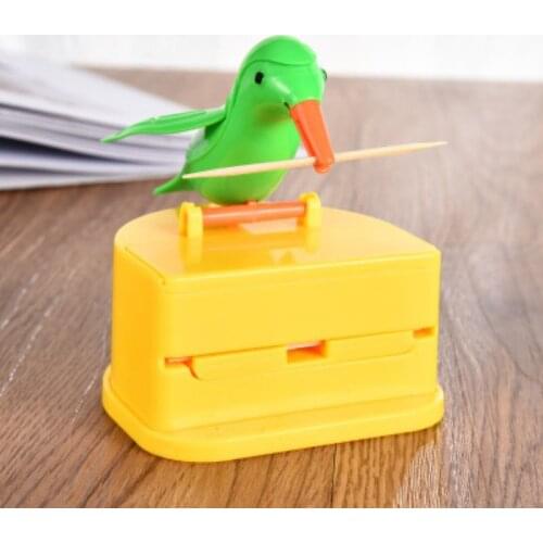1PC Creative Automatic Toothpick Holder Hummingbird Toothpick Dispenser Gag Portable Restaurant Home Table Toothpick Storage Box