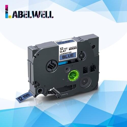 Labelwell 12mm Laminated ribbons tze-531 tze531 tze 531 label tape compatible for Brother p-touch label printer Black on Blue