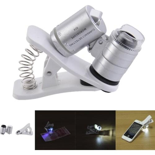 Multi-functional Tools Mobile Phone Holder with Universal 60x Magnifying Glass 9882W and LED Light