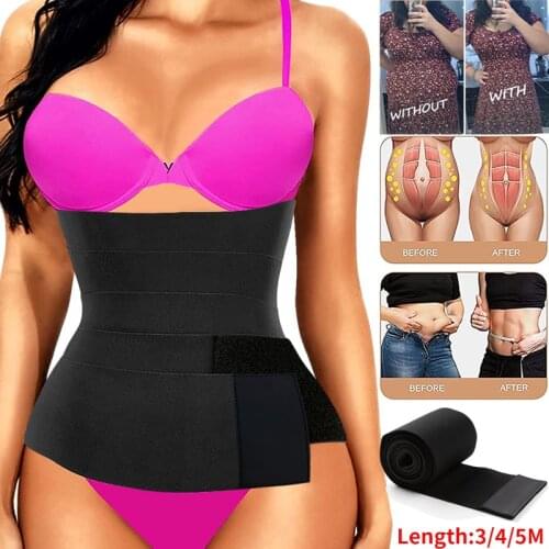 Invisible Wrap Waist Trainer Tape for Women Slimming Body Shaper Tummy Wrap Workout Fitness Back Support Belt Faja Shapewear