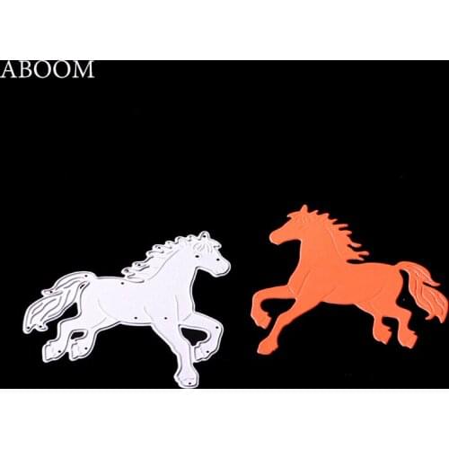 ABOOM New Arrival 1PC Cute Animal Horse Patterns Scarpbooking Craft Die Cut Embossing Stencil Metal Carbon Steel Cutting Dies
