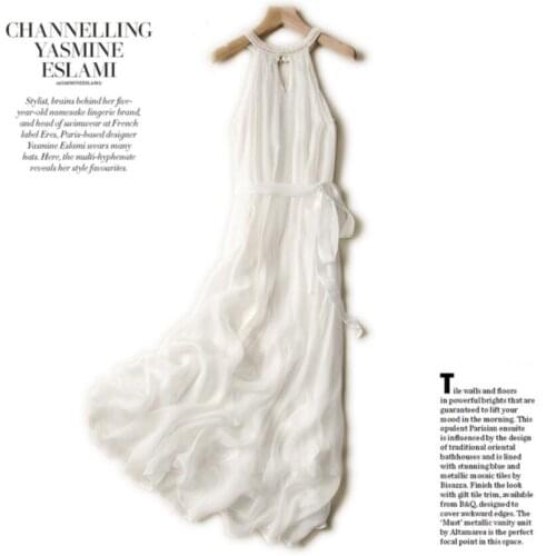 New Silk Dressing Gown Women Natural Silk High Quality Holiday Beach dress Elegent White dresses girl Free Shipping