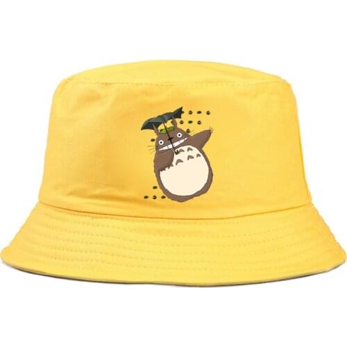 Panama Bucket Hat Men Women Anime Totoro print summer Hat Hip Hop Fishing Fisherman Hat FOR BOY GIRLS