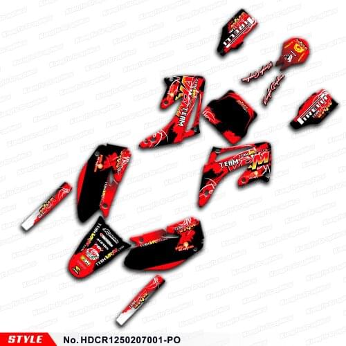 AFTERMARKET MX Stickers Decals Off-road Graphics for CR125 CR250 2002 2003 2004 2005 2006 2007, Style No.HDCR1250207001-PO