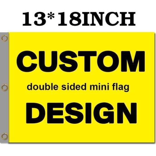 Custom 13x18 Inch Double Sided Mini Flag Polyester Sport Advertising Club Logo Banner Gift Outdoor Indoor Hot selling