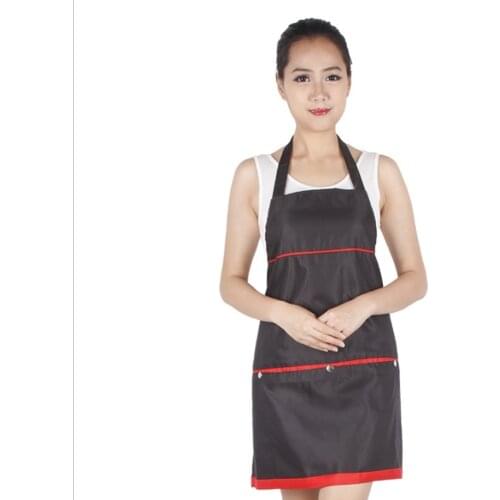 Durable Black Salon Synthetic Aprons Waterproof 4 Pockets Pet Dog Barber Hair Cloth Cutting Styling Accessory Hairdressing Tool