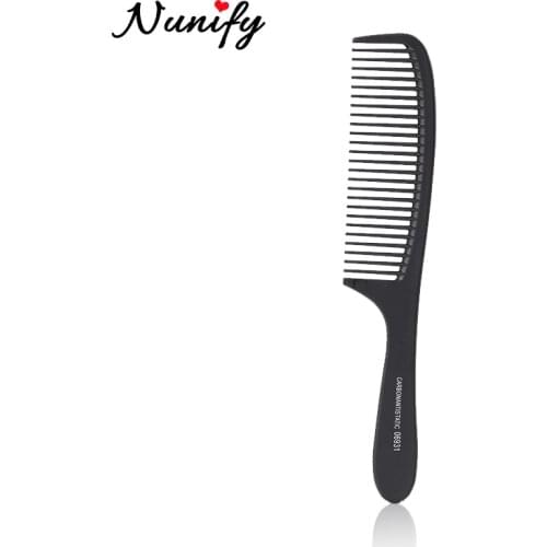 Nunify Professional Wig Brush Wide Tooth Comb Black Abs Plastic Heat-Resistant Large Wide Tooth Comb For Hair Styling Tool