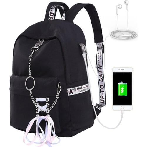 Fashion Girl Schoolbag Female Students Laptop Backpack Kids School Bags For Teenage Girls Women Black Backpacks Mochila Escolar