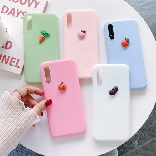 3D Fruit Peach Grape Silicone Cases For Samsung Galaxy A51 A71 5G A50 A70 A01 A11 A40 A20E A30S A10 A20 A41 A70E A30 A21 Cover