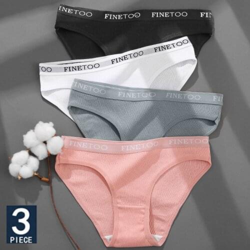 3PCS/Set Cotton Underwear For Woman Sexy Letter Panties Underpants Female M-XL Briefs Intimates Lingerie 6 Solid Color Pantys