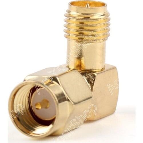 Areyourshop Sale High Quality 1Pc Adapter 90 Degree RP SMA Female Plug To SMA Male Plug Connector Right Angle M/F