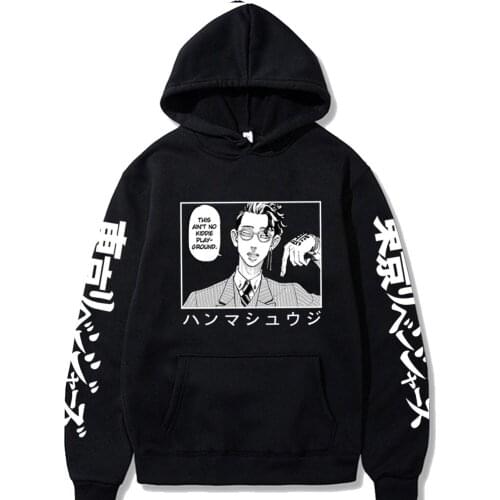 Japanese Anime Tokyo Revengers Hanma Shuji Manga Hoodies Winter Funny Hanma Shuji Cartoon Streetwear for Women/men Sweatshirts