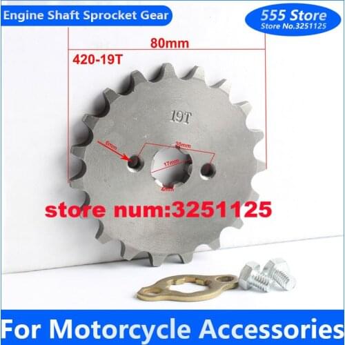 YX Lifan ATV Quad Pit Dirt Motor Bike Motorcycl 17mm Front Engine Shaft Sprocket Gear 420 19 Tooth For 50cc 70 90cc 110cc 125cc