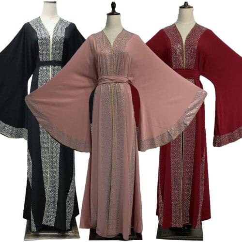 Luxurious Femme Kimono Kaftan Robe Cardigan Dubai Islam Muslim Jalabiya Hijab Dress Abayas Caftan Turkey Clothing Middle East