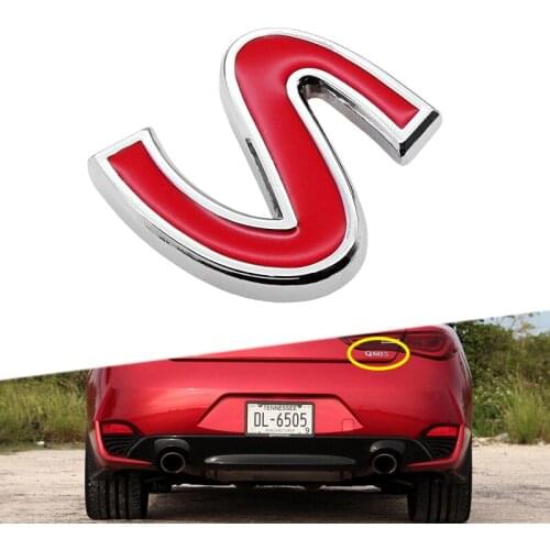 1Pc for Infiniti Q50 Q50S Q50L G37 G25 QX70 FX35 FX37 3D Red S Logo Emblem Badge Decal Car Sticker Decoration Accessories